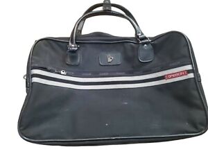 Vintage 80s Vidal Sasson Sassoon Black Luggage Prop Travel Tote Carry On Bag