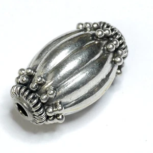 925 Silberperle Handgeschmiedet Slaven Germanen Wikinger 1,7x1cm Loch 1,6mm - Bild 1 von 5