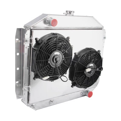 For 1966-79 Ford F-100/150/250/350 Bronco Chevy 4 Row Radiator+Shroud Fan Foto 1 de 4