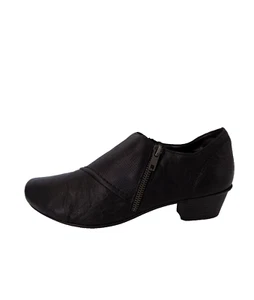 Rieker Shoe Boots Black Size 6.5 40 Womens Low Heel Zip Ankle Bootie Square Toe - Picture 1 of 15