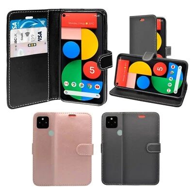 For Google Pixel 5 Case Wallet Flip PU Leather Stand Card Slot Pouch Cover - Image 1 of 4