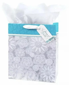 Hallmark Holiday Large Gift Bag with Tissue Paper (Snowflakes). C1 - Picture 1 of 7