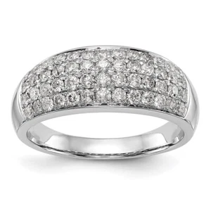 14K White Gold Micro Pave 1.75 carat Diamond Band Ring for Women Size 7 - Picture 1 of 8
