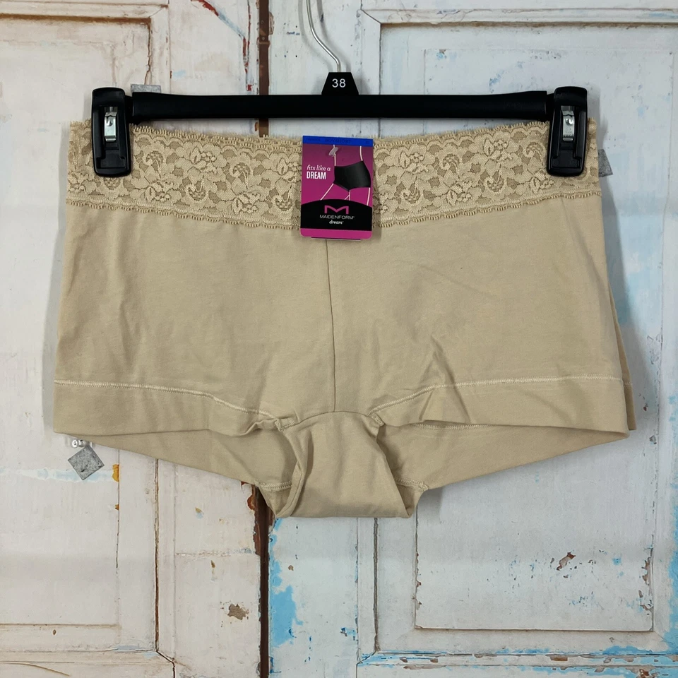 Maidenform Boyshort Dream Cotton Boyshort Panty with Lace 40859 Size Large