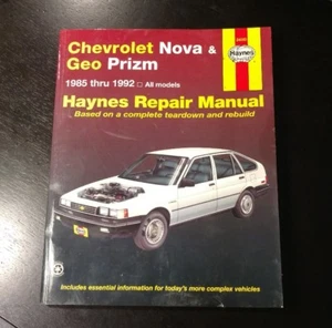 Chevrolet Nova & Geo Prizm 1985-1992 manual de reparación, usado pero bonito 24060 - Imagen 1 de 3