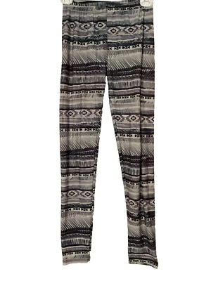 SHOSHO серый ацтекский принт середины подъема эластичный лодыжки леггинсы Sz. Jr. один размер - Изображение 1 из 4
