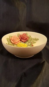 Ceramic dish with raised flowers inside bowl  3 1/2" very unique - Picture 1 of 4