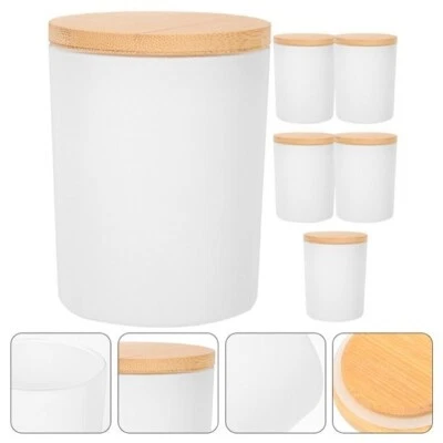 7 OZ Frosted Empty Candle Jars with Bamboo Lids and Sticky Labels 15 Pack - Image 1 of 4
