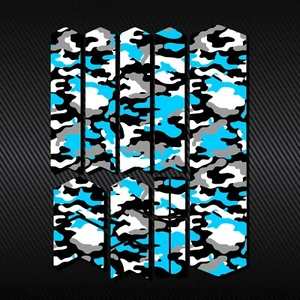 CAMO Light BLUE Bike Frame Fork Guard Decals Stickers MTB Bicycle Protection Kit - Picture 1 of 3