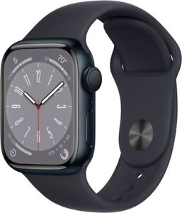 Apple Watch Serie 8 GPS 45 mm Mitternacht Aluminium Gehäuse Sportband