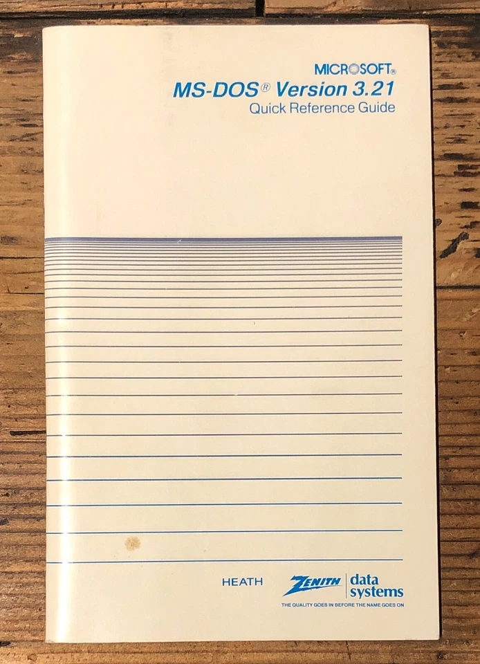 Zenith / Microsoft MS-DOS 3.21  Quick Reference Guide  *Original* - Image 1 of 1