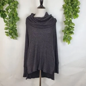 Gibson Cowl Halsausschnitt grauer Tunikapullover langärmelig - Bild 1 von 7