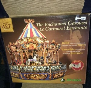 New Wrebbit Built Art Enchanted Carousel Merry Go Round Musical Motion 3D Kit  - Picture 1 of 6