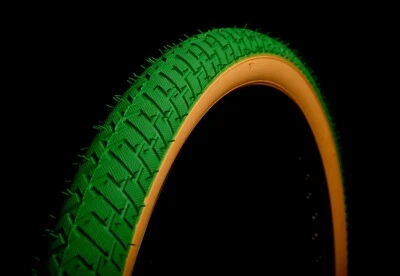 LUCKY STONE FARBIGE STREET BMX REIFEN GRÜN GUMWALL 20 X 2.125 LS214 (PAAR, EINZELN & SCHLÄUCHE)