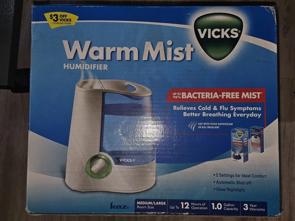 Vicks Warm Mist Humidifier 1 Gal Tank for Small to Medium Rooms - Image 1 of 3