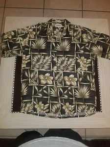 Vintage Campia Moda Men's L Black Floral Hawaiian Shirt Rare Graphic - Picture 1 of 4