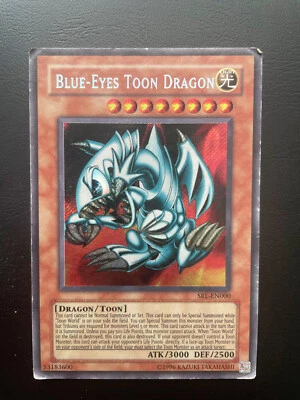 Yugioh Blue-Eyes Toon Dragon SRL-EN000 Secret Unlimited EdWorldwide Ed Damaged - Image 1 of 4