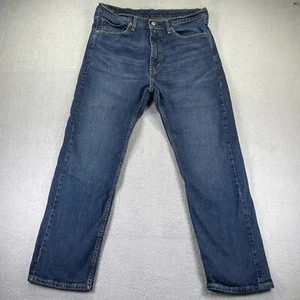 Jeans Levis 505 para hombre 36x30 azul recto tiro medio elástico lavado oscuro denim - Imagen 1 de 14