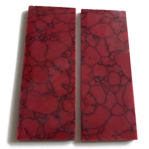 Reconstitute Stone Red Arizona Turquoise Recon Stone Knife Handle Blank Scales - Picture 1 of 4