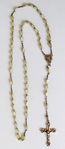 Chapelet 19e sièc nacre croix argent rosaire rosary mother of pearl silver cross - Foto 1 di 4