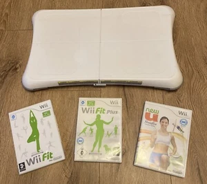 Nintendo Wii Fit Board Bundle With 3 x Fitness Based Games & Plastic Cover #2 - Picture 1 of 11