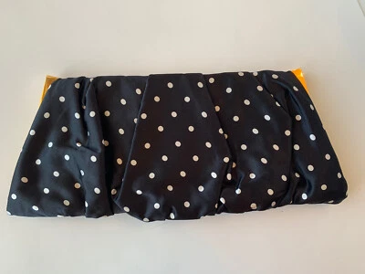 NWT! Dolce & Gabbana Black-White Polka Dot Miss Lady Satin Clutch Made In Italy - Image 1 of 4