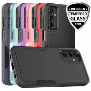 For Samsung Galaxy A25 5G Case Heavy-Duty Tough Dual Layer Cover +Tempered Glass - Picture 1 of 39