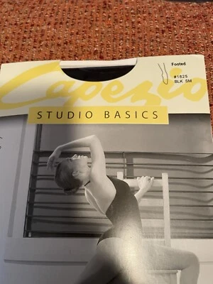 Medias negras semiopacas mate con patas Capezio Studio Basics talla pequeña-mediana nuevas con etiquetas Foto 1 de 4