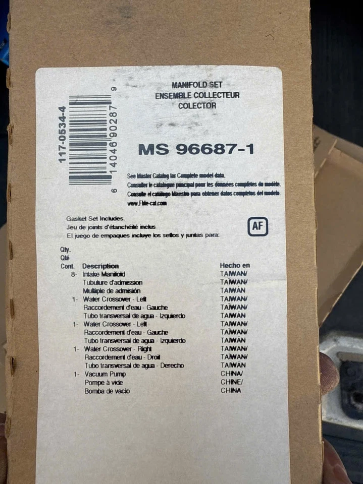 Juego de juntas de colector de admisión Felpro MS 96687-1 para Explorer Mercury Mountaineer Foto 1 de 2