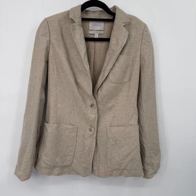 Abrigo Blazer Nordstrom Signature and Caroline Issa Para Mujer 6 Beige Lana Raro Foto 1 de 4