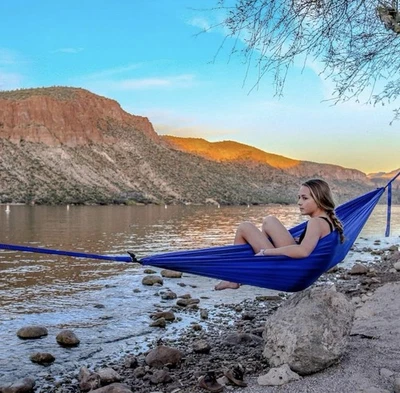Two Tone Blue Grand Trunk Camping Hammock With Blue DOUBLE- Ultralight 400lb Cap - Image 1 of 4