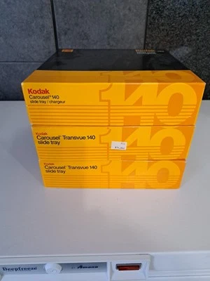 Set Of 3 Kodak Carousel 140 Slide Trays In Original Factory Box  - Image 1 of 3