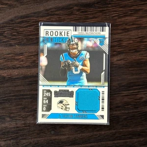 2024 Contenders  Ja'Tavion Sanders Rookie Ticket Swatch  Panthers RC Variation - Picture 1 of 2