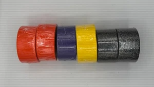 Scotch Duct Tape Lot of 6 Orange Yellow Purple Black Glitter 1.88" Yards NEW - Picture 1 of 4