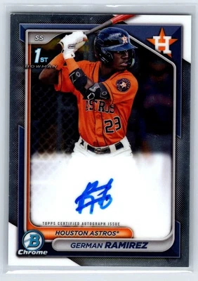 🟠2024 1st Bowman Chrome German Ramirez 🟠🔵Astros🔵🟠 17 Year Old Prospect AUTO - Image 1 of 2