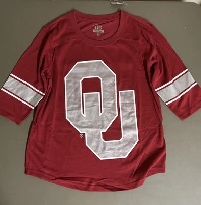 Oklahoma University OU Sleeve T-Shirt GG Vintage Tee Boomer Sooner S M L NEW!! - Image 1 of 2