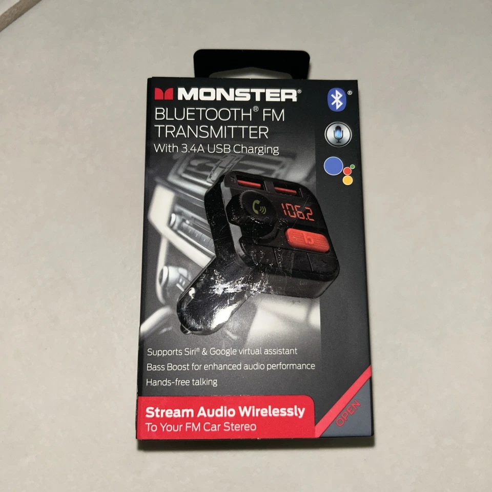 Monster Bluetooth Fm Transmitter With 3.4 Amp Usb Charging Ports - Image 1 of 1