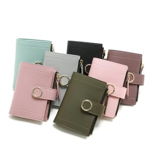 Women Leather Wallet Ladies Small Compact Credit Card Holder Purse Zipper Pocket - Picture 1 of 18