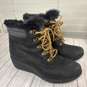 •Sperry Top Sider Luca Wedge Ankle Boots Black STS97173 Womens Size6.5 Waterpoof - Picture 1 of 7