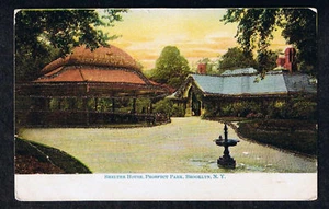 SHELTER HOUSE PROSPECT PARK BROOKLYN ~ NEW YORK ny 1906 POSTKARTE GLITZER - Bild 1 von 2