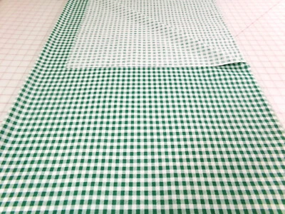 Green and White Check Fabric. Has been Washed. Approx. 26 x 44.  M25-408 - Image 1 of 4