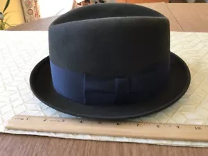 Rare Vintage Dark Green Fedora Hat, Fur Felt, Troy NY, See Description & Photos - Picture 1 of 11