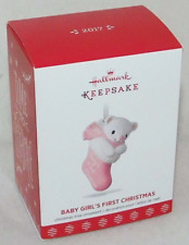 Hallmark Keepsake Baby Girl's First Christmas Pink Bear QGO1255 Tree Ornament