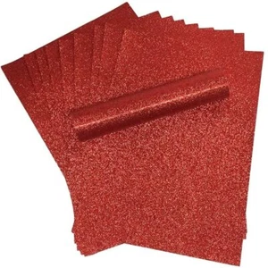 Red Glitter Card A4 Sparkly Soft Touch Virtually Non Shed 250gsm Pack of 10 - Picture 1 of 1