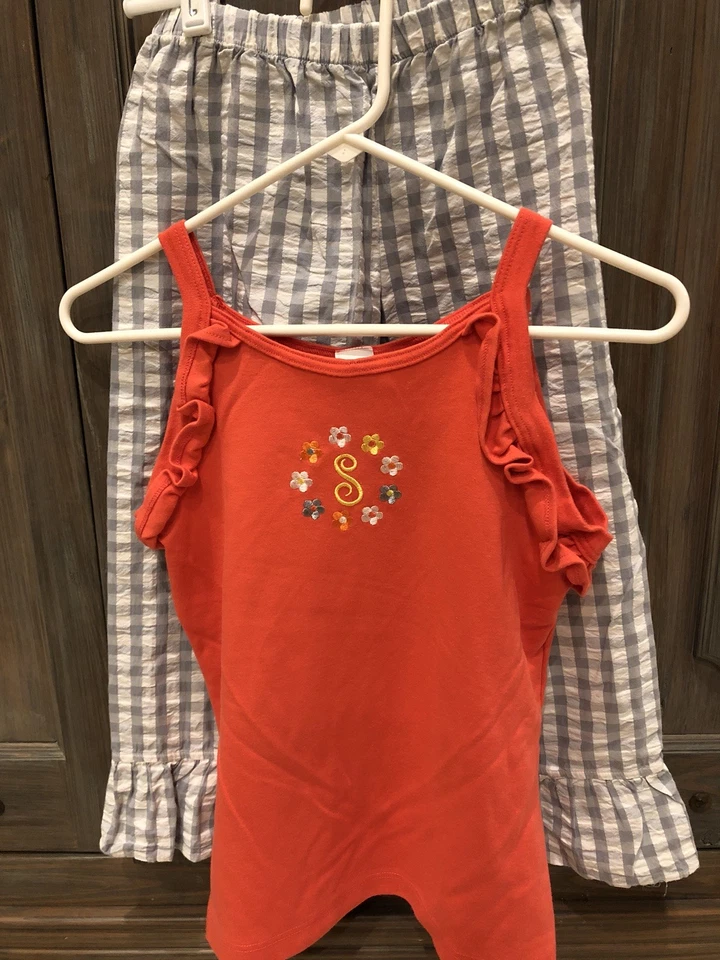 PATSY AIKEN CHEZ AMI Girls Capri Pants Top Sz 12 “S” Embroidered Preppy - Image 1 of 4