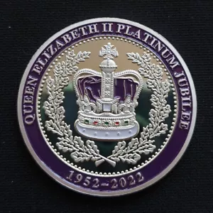 Moneta commemorativa 70° giubileo platino regina Elisabetta II UK 1952-2022 - Foto 1 di 7