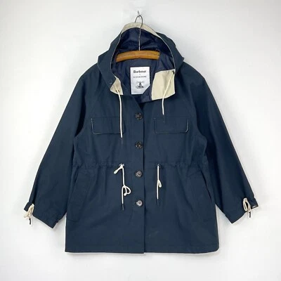 Barbour Alexachung Phoebe Jacket Womens 10 Blue Waterproof Mac Alexa Chung Coat - Image 1 of 4