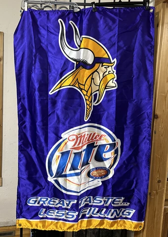 NFL Miller Lite Banner Flag Minnesota Vikings Nylon 57”X 36.5” Cover