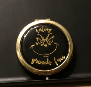 Resting Grinch Face Compact Mirror Dual Sided - Picture 1 of 5