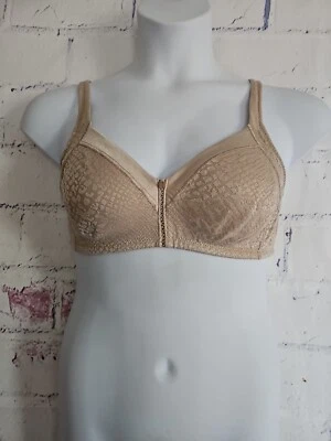 Bali Double Support Wireless Comfort U-Back Bra size 36C Beige Animal Print - Image 1 of 4